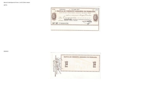 Mini assegni credito agrario - assegni,