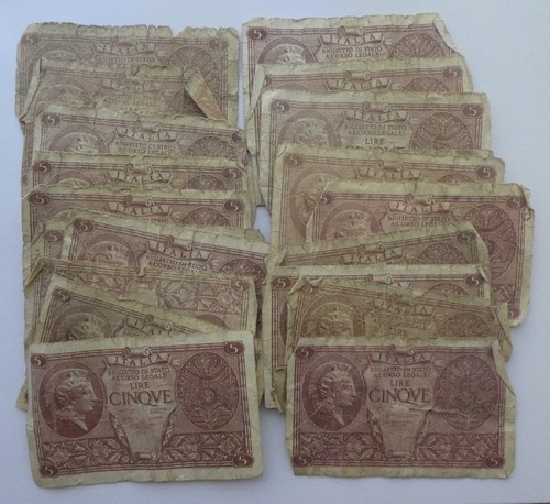 Lotto banconote 5 - di, lire