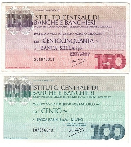 Mini assegni istituto - mini, centrale