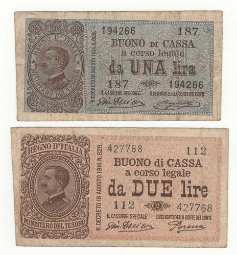 Lotto 2 lire buono - ,